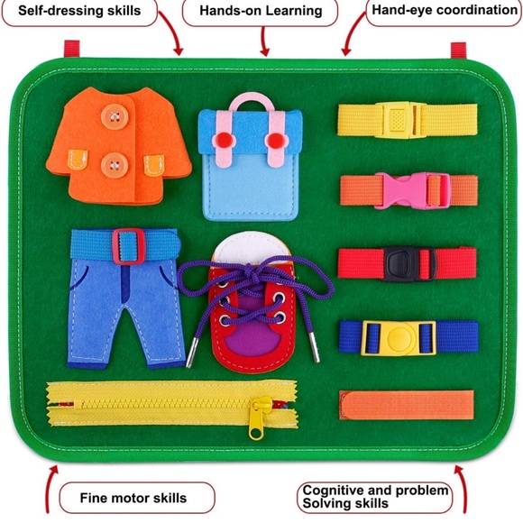 GIFTINBOX Toddler🧒🏻👧🏻Montessori Sensory Activity Busy Board - Picture 5 of 9